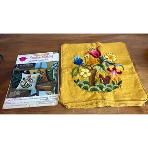 Vintage Paragon Jacobean Pillowcase Embroidered 1970s